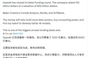 矽谷史上最大融資：OpenAI募資1220億